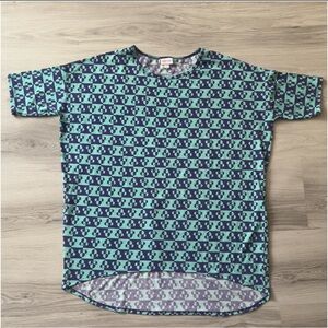 LulaRoe Minnie Mouse Purple and TurQuoise Irma Top – XL
